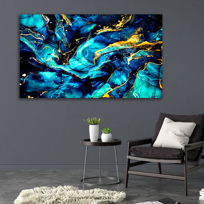 Abstract Canvas Painting Colourful Wave Art Wall Frame