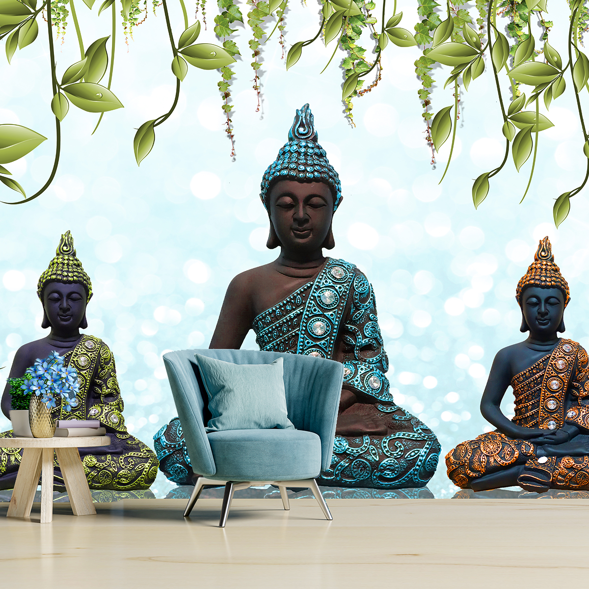 Beautiful Wallpaper Lord Buddha Hd Self Adhesive Wallpapers Just Peel and Stick Wallpaper for Living Room | Wallpaper for Office Walls | Wallpaper Self Gumming