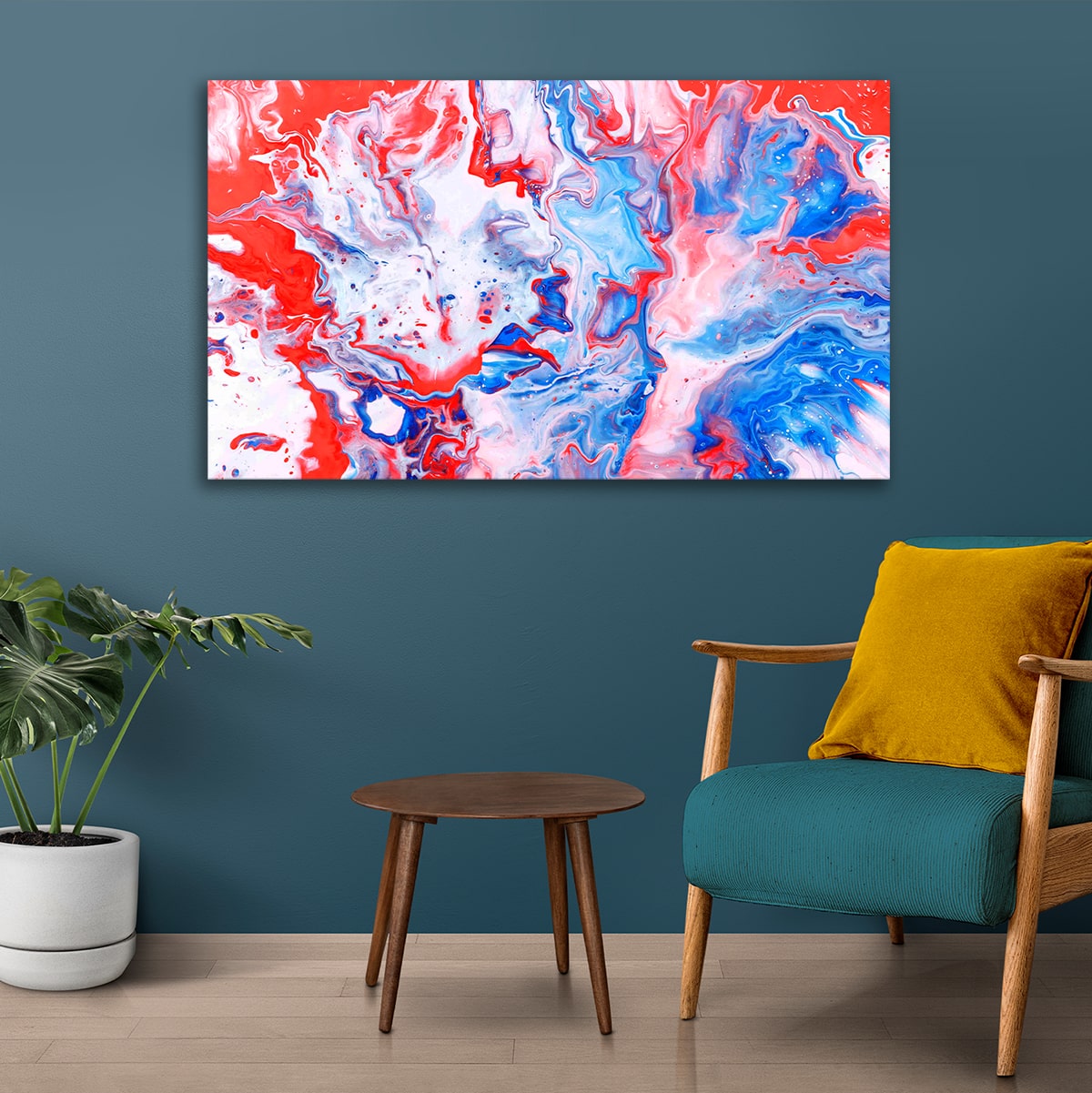 Abstract Canvas Painting with Frame for Living Room Wall Decors 