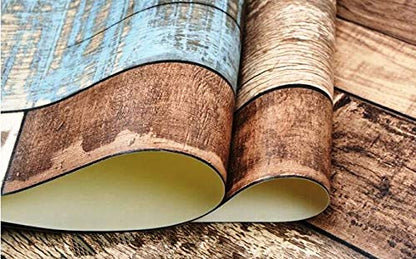 Wood Design Wallpaper for Covering Living Room, Bedroom Walls (PVC, Size 21" inch X 33ft, Roll- 57sqft, Color Wooden Stripes)