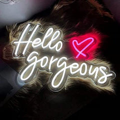 Led Neon Sign Wall Decor Hello Gorgeous Neon Wall Art Led Neon Light Sign for Wall Decoration, Neons light, Neon Sign Decor | Customized Led Neon Sign | Neons for Gifting