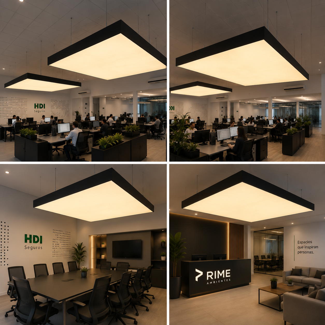 Warm White LED Fabric Light Panel | Suspended Office Ceiling Lighting