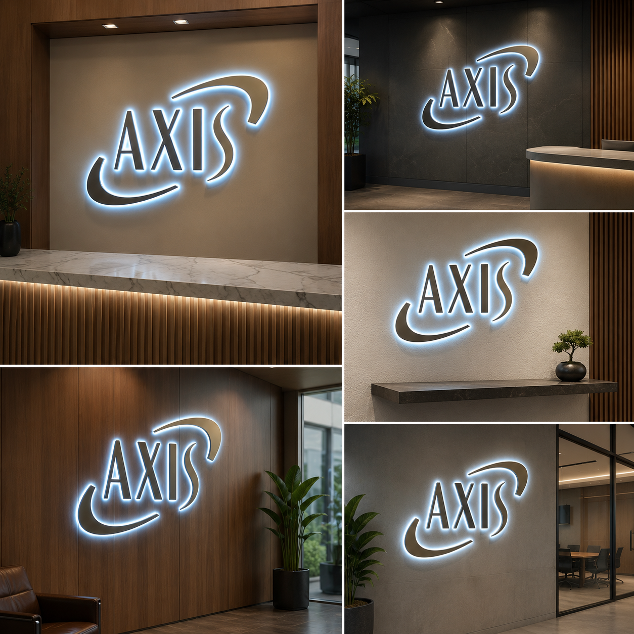 Backlit LED Logo Sign | Custom Halo Lit 3D Wall Branding Signage for Office, Reception & Corporate Interiors