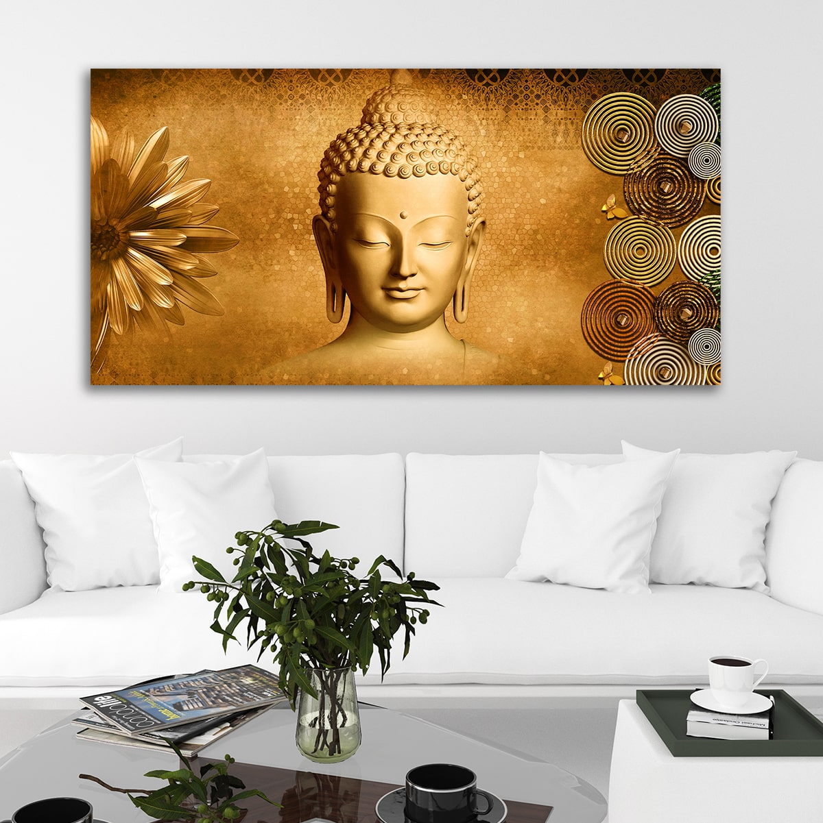 Lord Buddha Painting Canvas wall Frame for Living Room | Canvas Painting