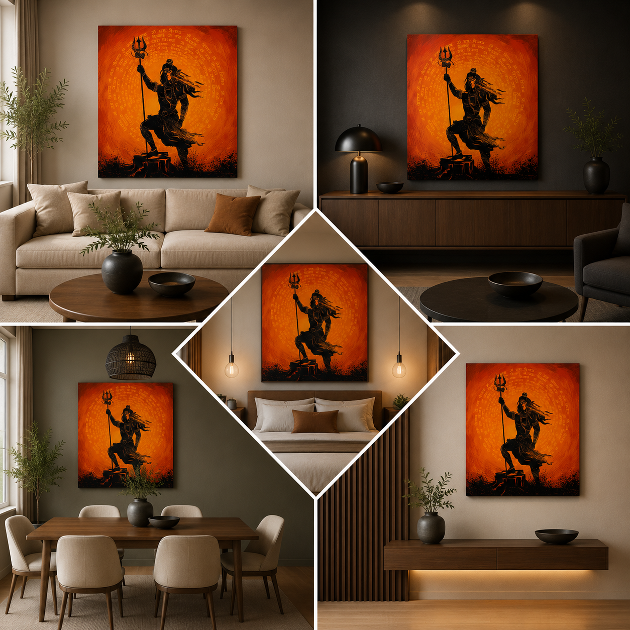 Lord Shiva Painting Canvas wall Frame for Wall Decor