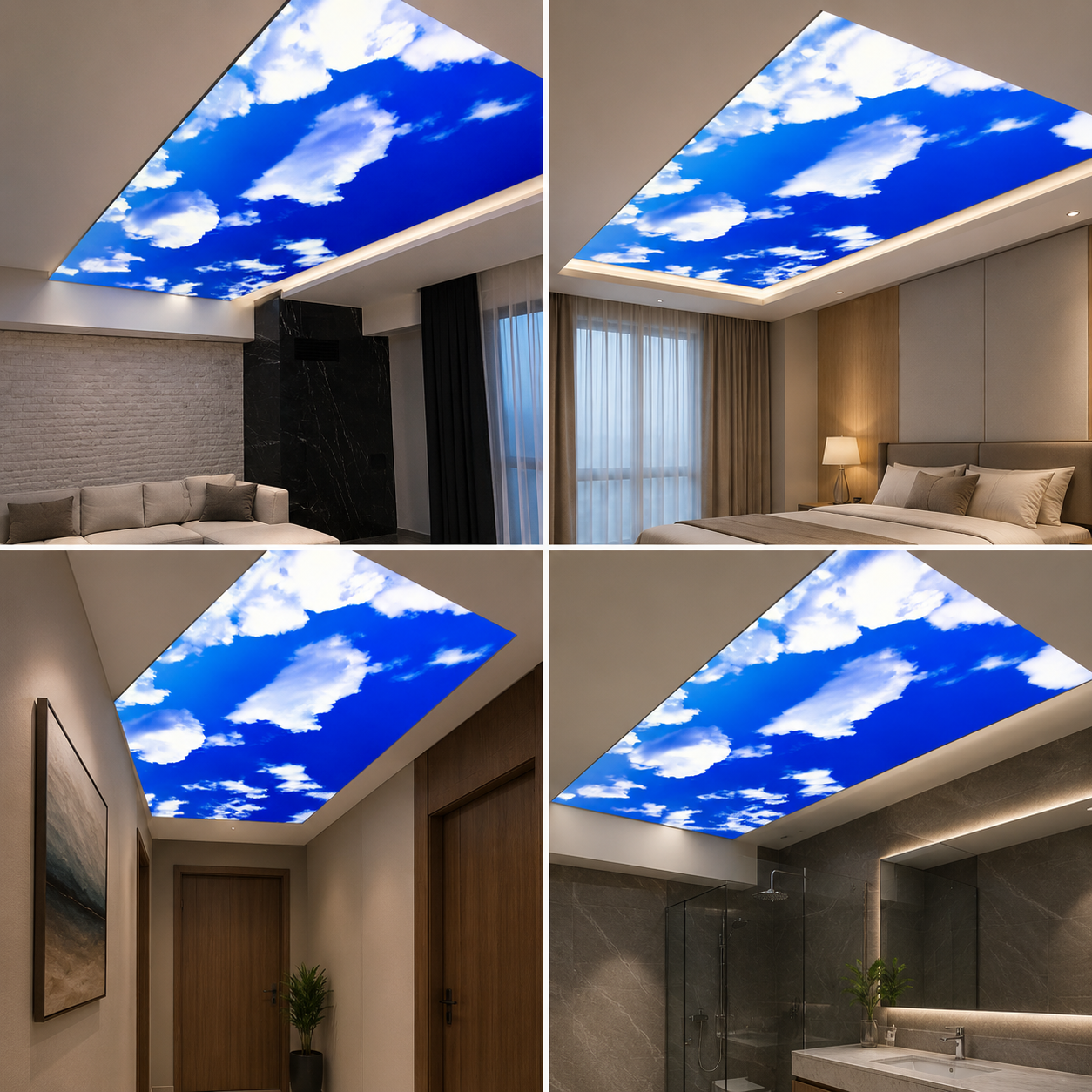 LED Fabric Light Box Ceiling | Backlit Sky Ceiling Panel for Modern Interiors