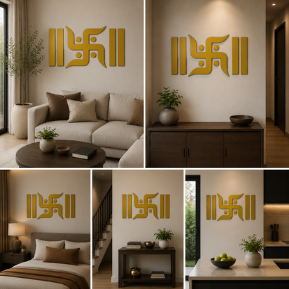 3D Swastik for Wall Decor Self Adhesive (24x12 In)