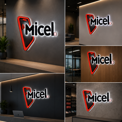 Custom LED Neon Acrylic Logo Sign | Illuminated 3D Branding Board for Shop & Office | Premium Glow Signage