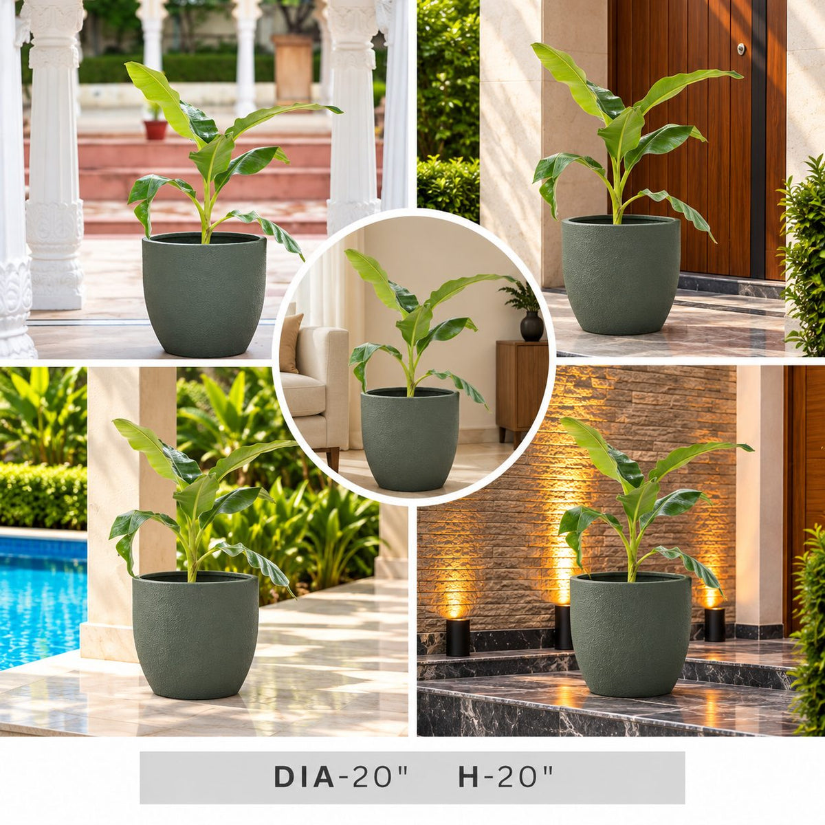 Decorative Green Leaf Plant in Beige Square Planter Pot for Modern Home & Office Decor