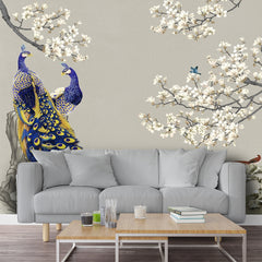 A Parrot Couple Floral Tree Wallpaper Self Adhesive for Home