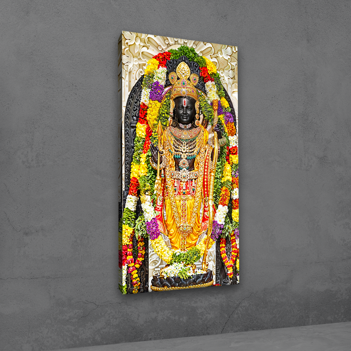Lord Ram Lalla Canvas Wall Frame for Wall Decor | Ayodhya Ram Temple Lord Rama Canvas Painting Frame