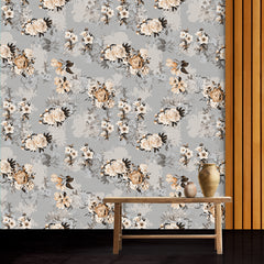 Flower Theme Wallpaper for Living Room Self-Adhesive