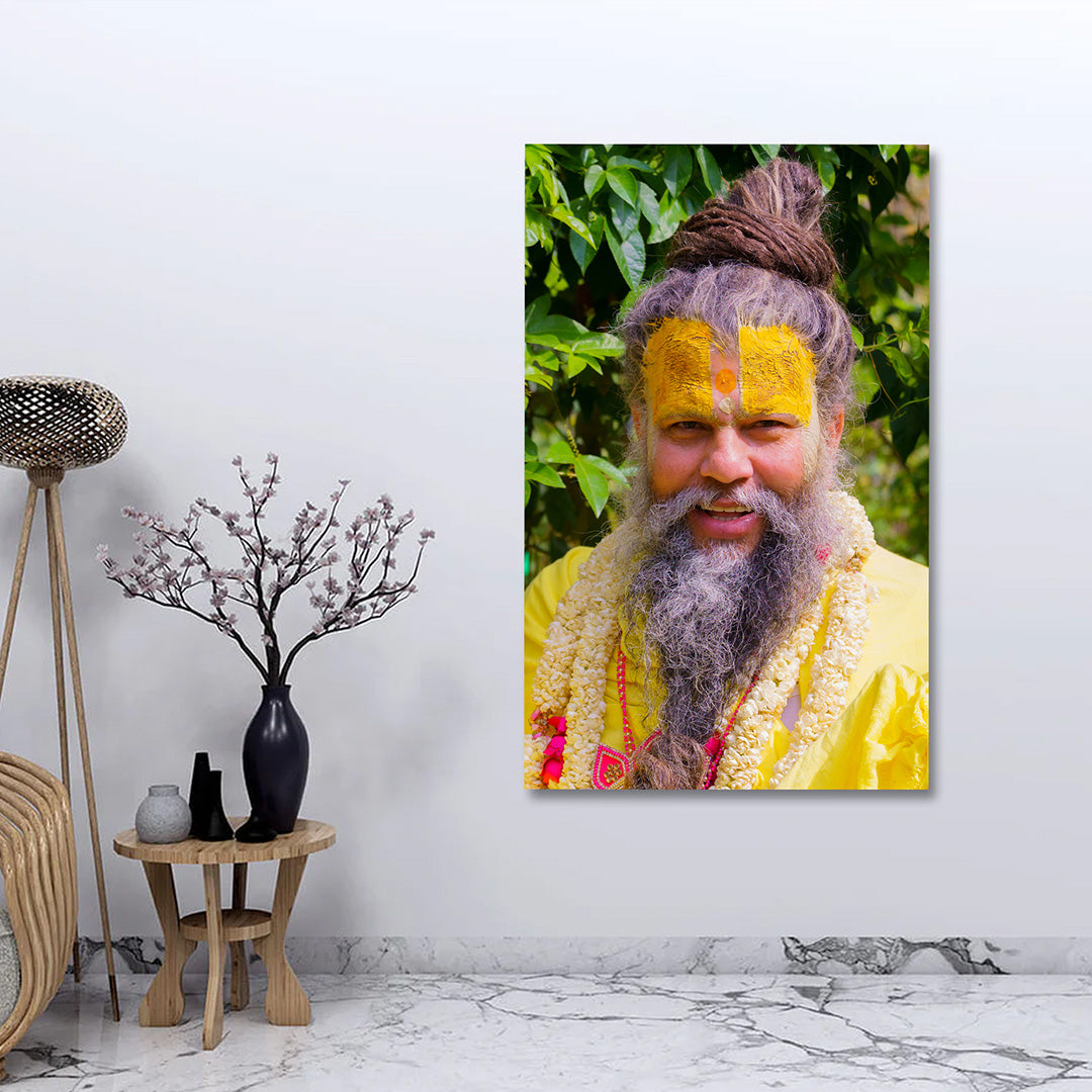 Premanand Ji Maharaj Canvas Painting Frame | Devotional Canvas Wall Decor for Living Room