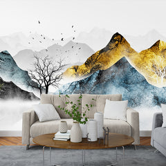 Mountain Range Wallpaper Self Adhesive for Room