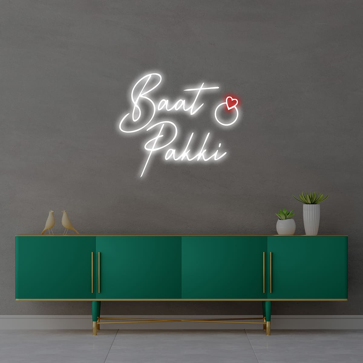 Personalized Baat Pakki Neon Acrylic Name Sign with Warm LED Glow for Home Decor
