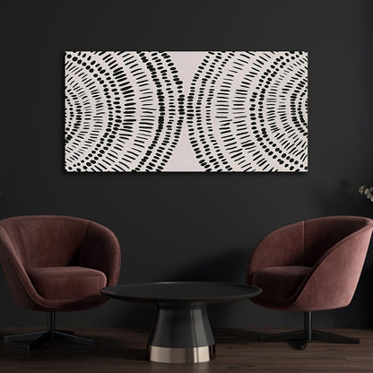 Black and White Abstract Pattern Canvas Wall Art for Living Room Decor
