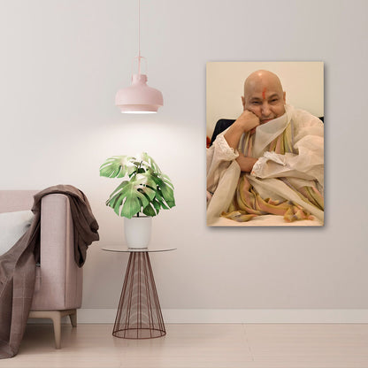 Guruji Swaroop Canvas Wall Art | Peaceful Religious Photo Frame for Home & Meditation Decor
