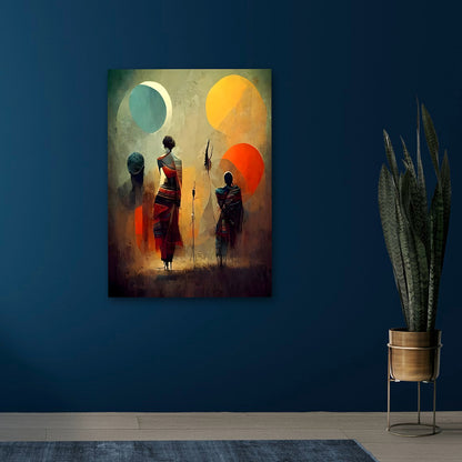 Abstract Tribal African Wall Painting | Modern Ethnic Canvas Art for Living Room & Home Decor