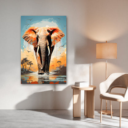 Majestic Elephant Wall Painting | Wildlife Canvas Art for Modern Home Decor
