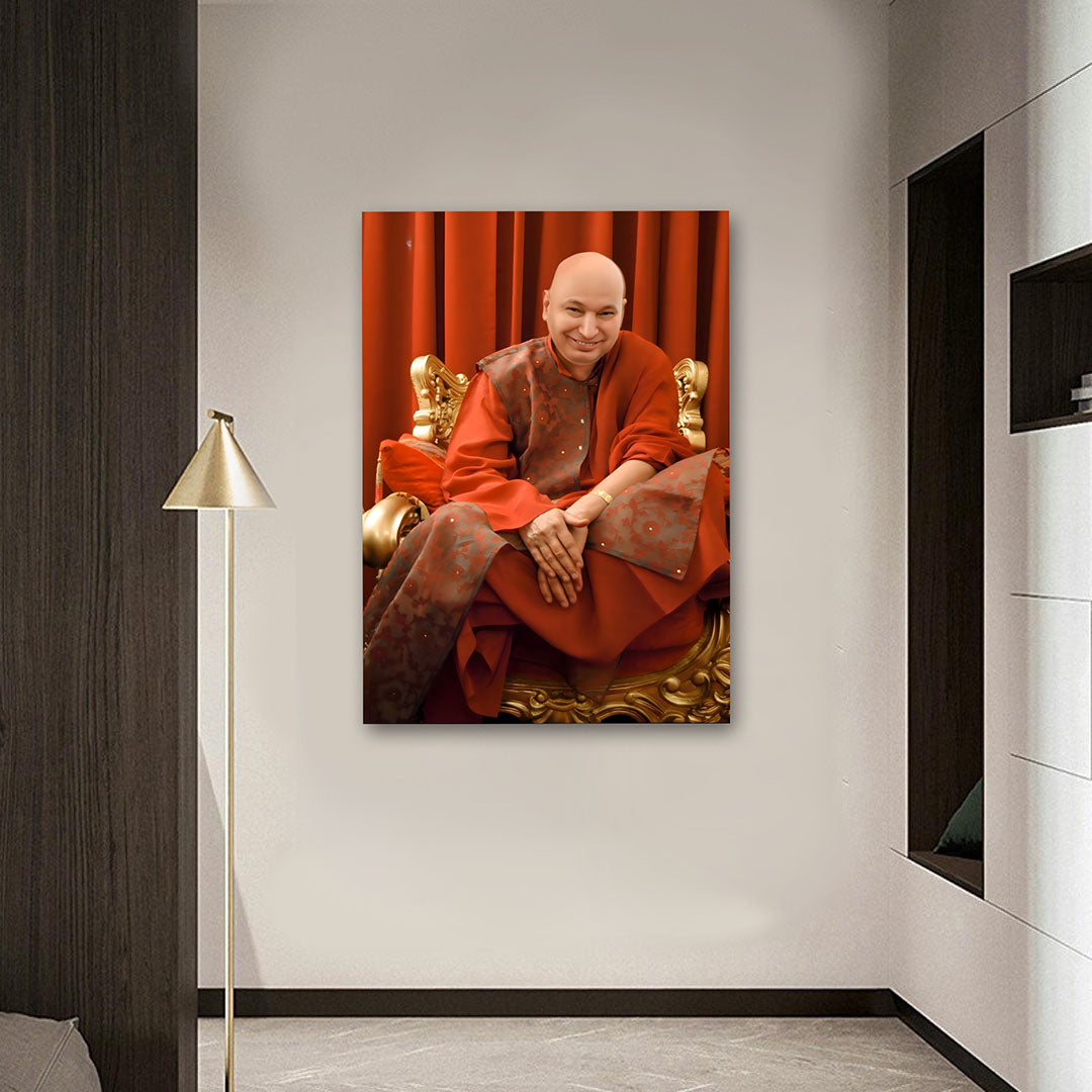 Guru Swaroop Portrait Canvas Wall Art | Religious Photo Frame for Home, Living Room & Temple Decor
