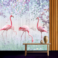 A Swan Family Wallpaper for Living Room