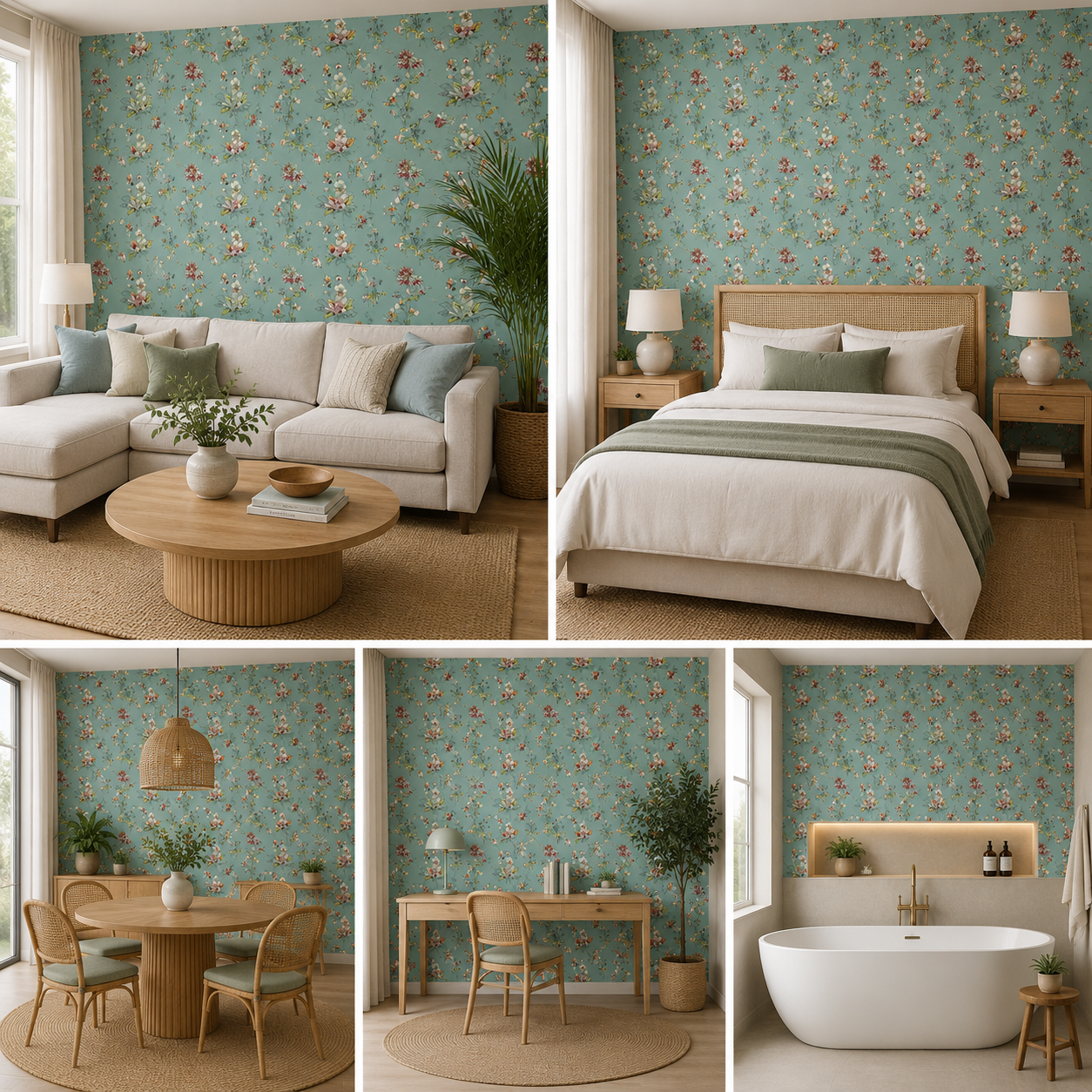 Flower Art Wallpaper Self Adhesive for Living Room