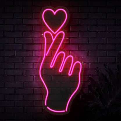 Led Neon Light Sign Love Hand Design | Custom Neon Sign 