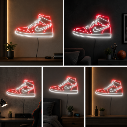 Nike Sneaker Led Neon sign  Wall Art Decor (18x18 In)