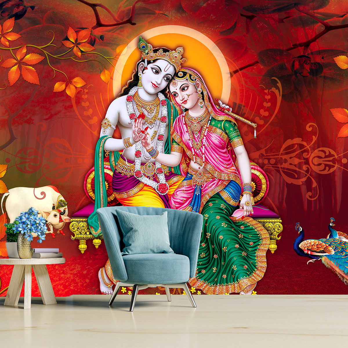 Beautiful Radha Krishna Wallpaper HD Self Adhesive Wallpapers Just Peel and Stick Wallpaper