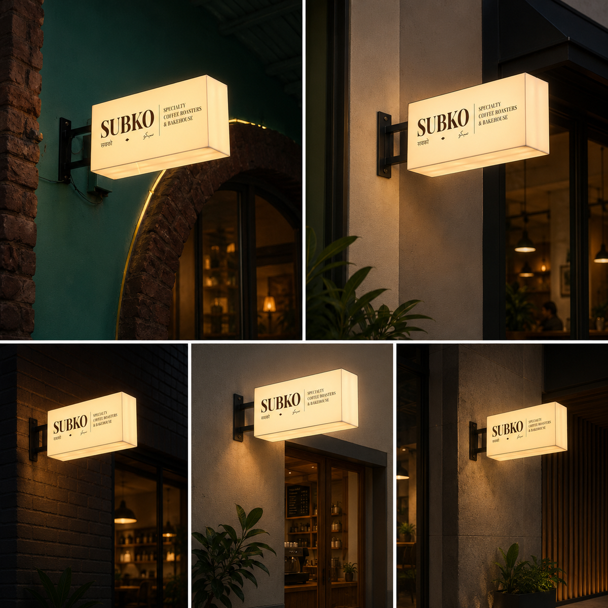 Premium LED Acrylic Projecting Sign Board for Cafés, Bakeries, Restaurants & Retail Stores