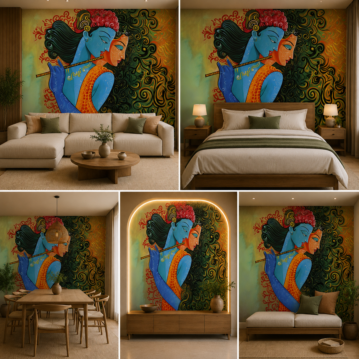 Radha Krishna Wallpaper | Peel & Stick Premium Wallpaper