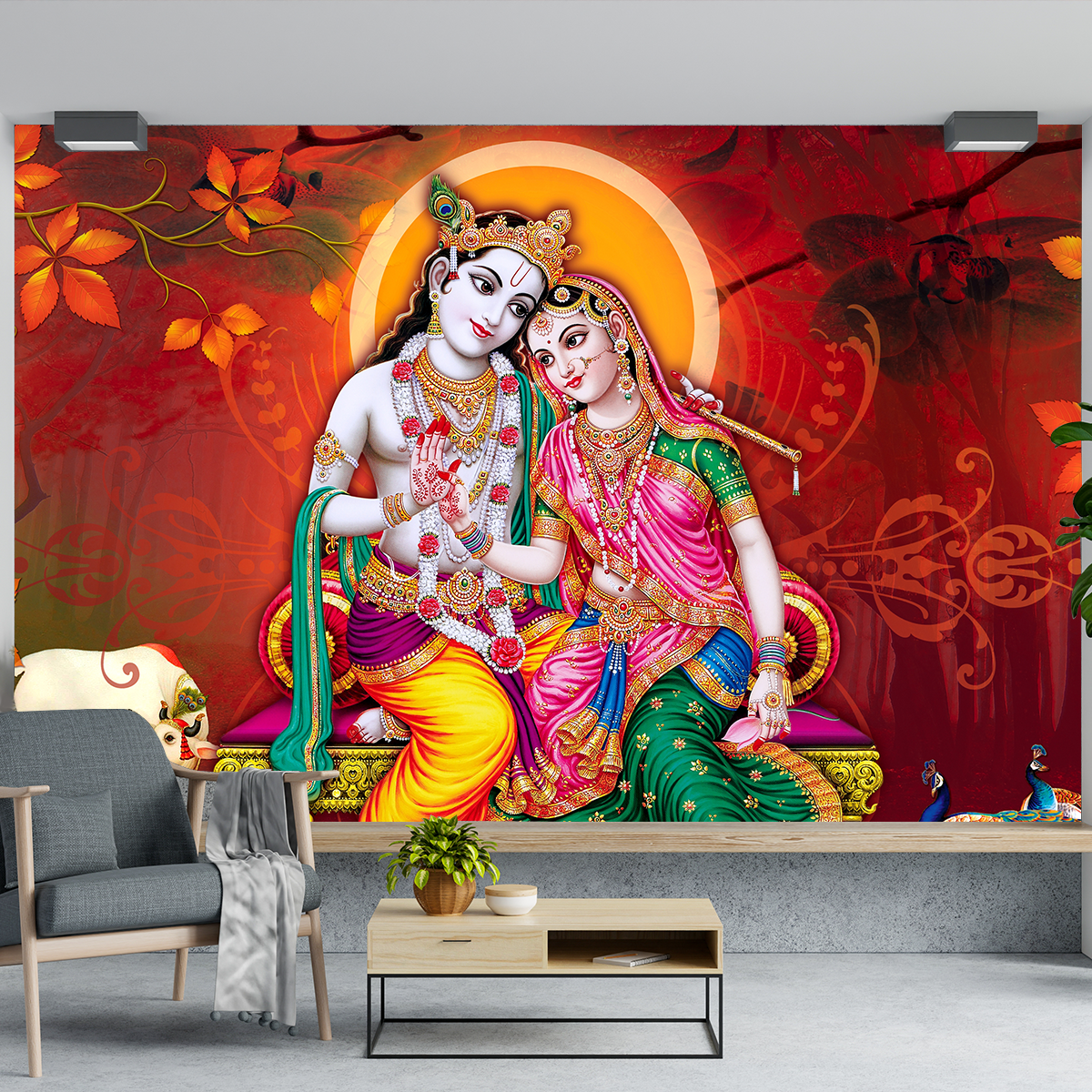 Beautiful Radha Krishna Wallpaper HD Self Adhesive Wallpapers Just Peel and Stick Wallpaper