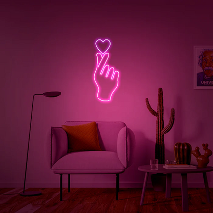 Led Neon Light Sign Love Hand Design | Custom Neon Sign 