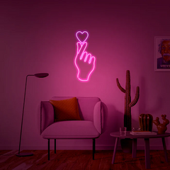 Led Neon Light Sign Love Hand Design | Custom Neon Sign 