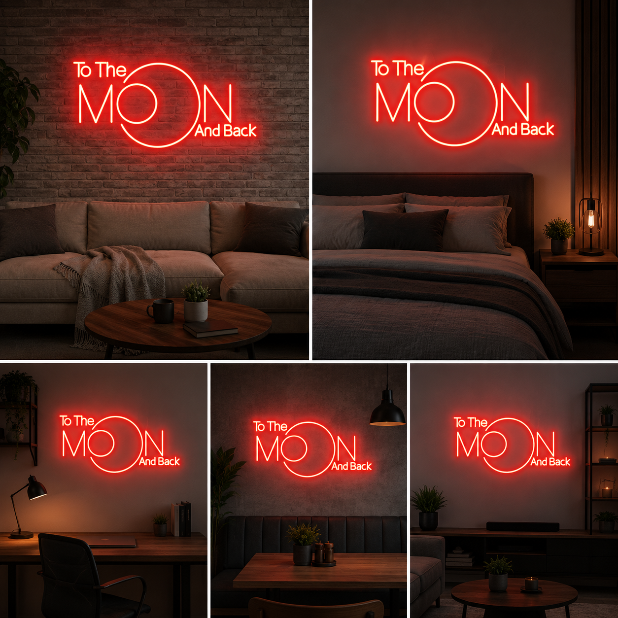 To The Moon And Back Neon Sign Board – Romantic Custom Neon Light Wall Decor (24 By 18 Inches)