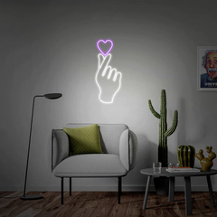 Led Neon Light Sign Love Hand Design | Custom Neon Sign 