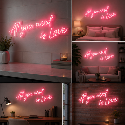 All You Need Is Love Neon Sign Board LED Wall Light Big Size Romantic Decor