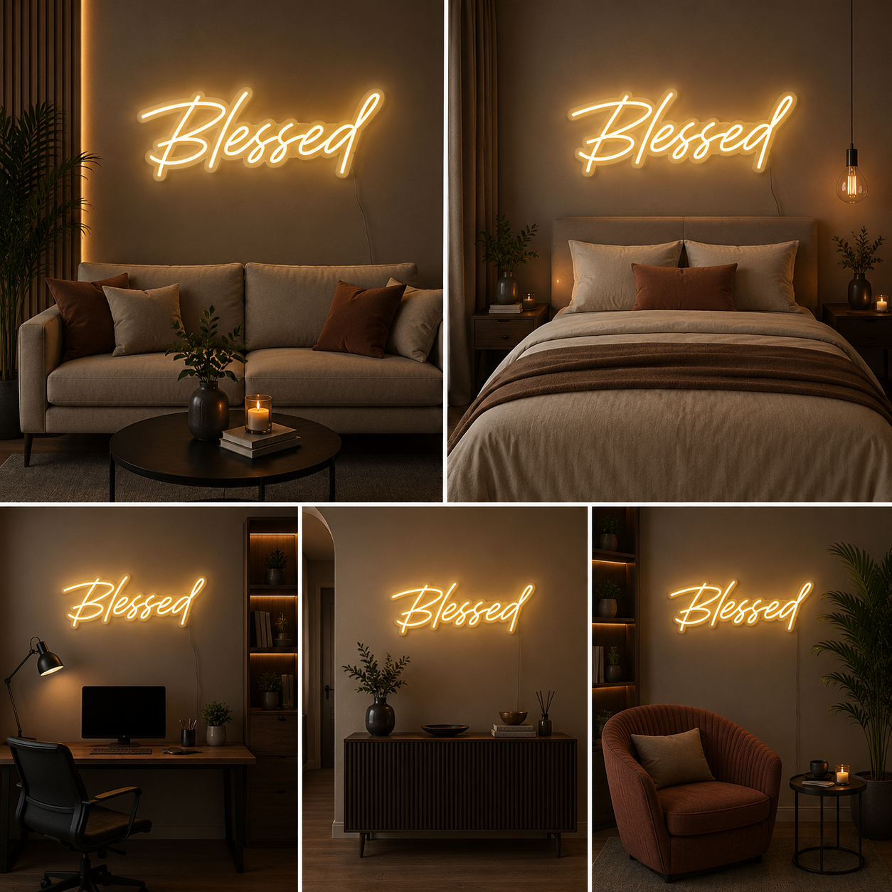Blessed Neon Sign Board – Custom Neon Light Wall Decor