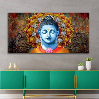 Beautiful Lord Buddha Canvas Painting Wall Frame