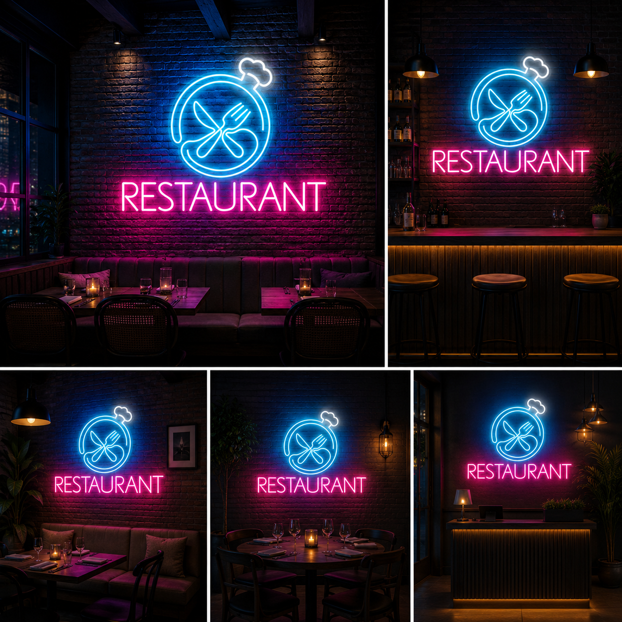 Restaurant Neon Sign Board – Custom Neon Light LED Wall Decor (36 By 18 Inches)