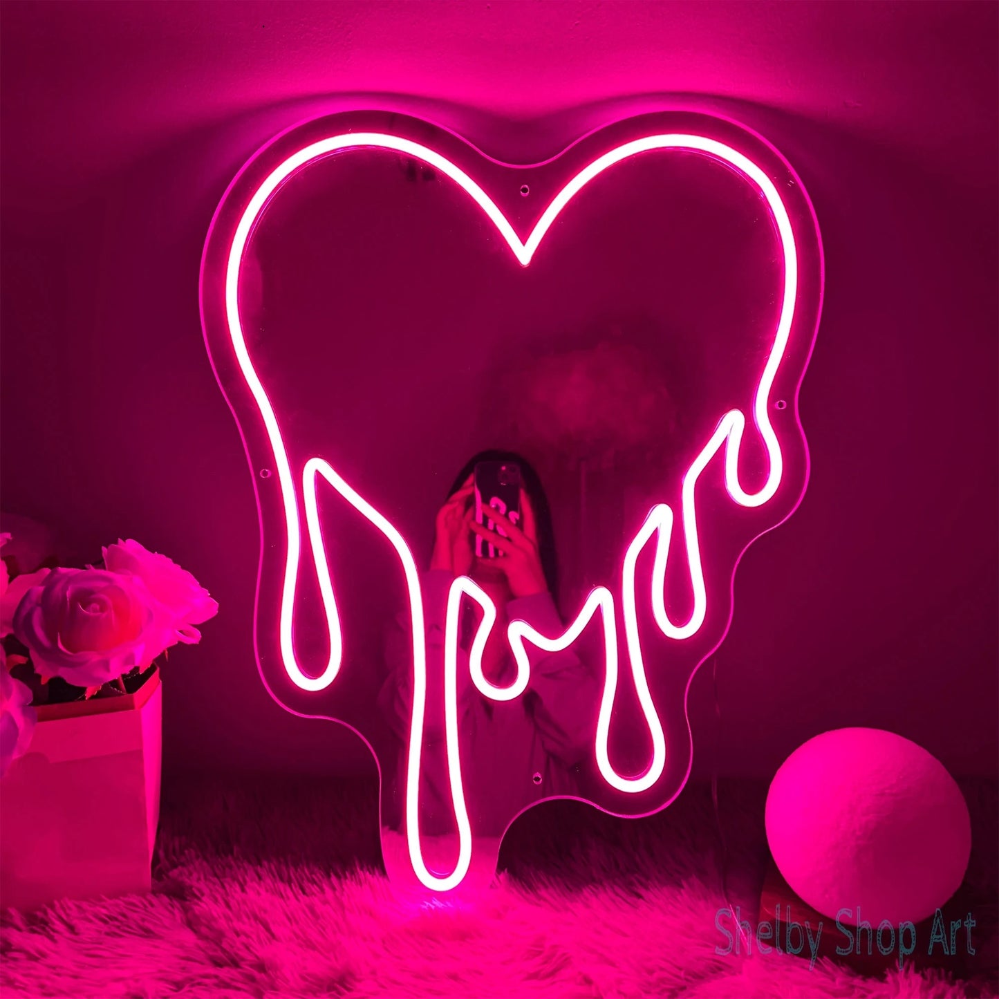  Led Neon Light Sign Dropping Heart | Custom Neon Sign