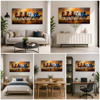 Majestic Running Horses Canvas Wall Art for Modern Home Decor