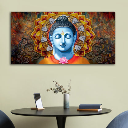 Beautiful Lord Buddha Canvas Painting Wall Frame