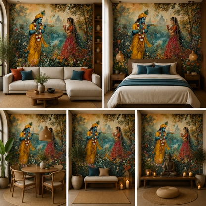 Radha Krishna Wallpaper | Peel & Stick Premium Wallpaper