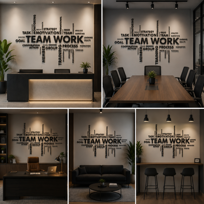 3D Office Wall Decors Team Work for Wall Decors | 3D Acrylic Letters