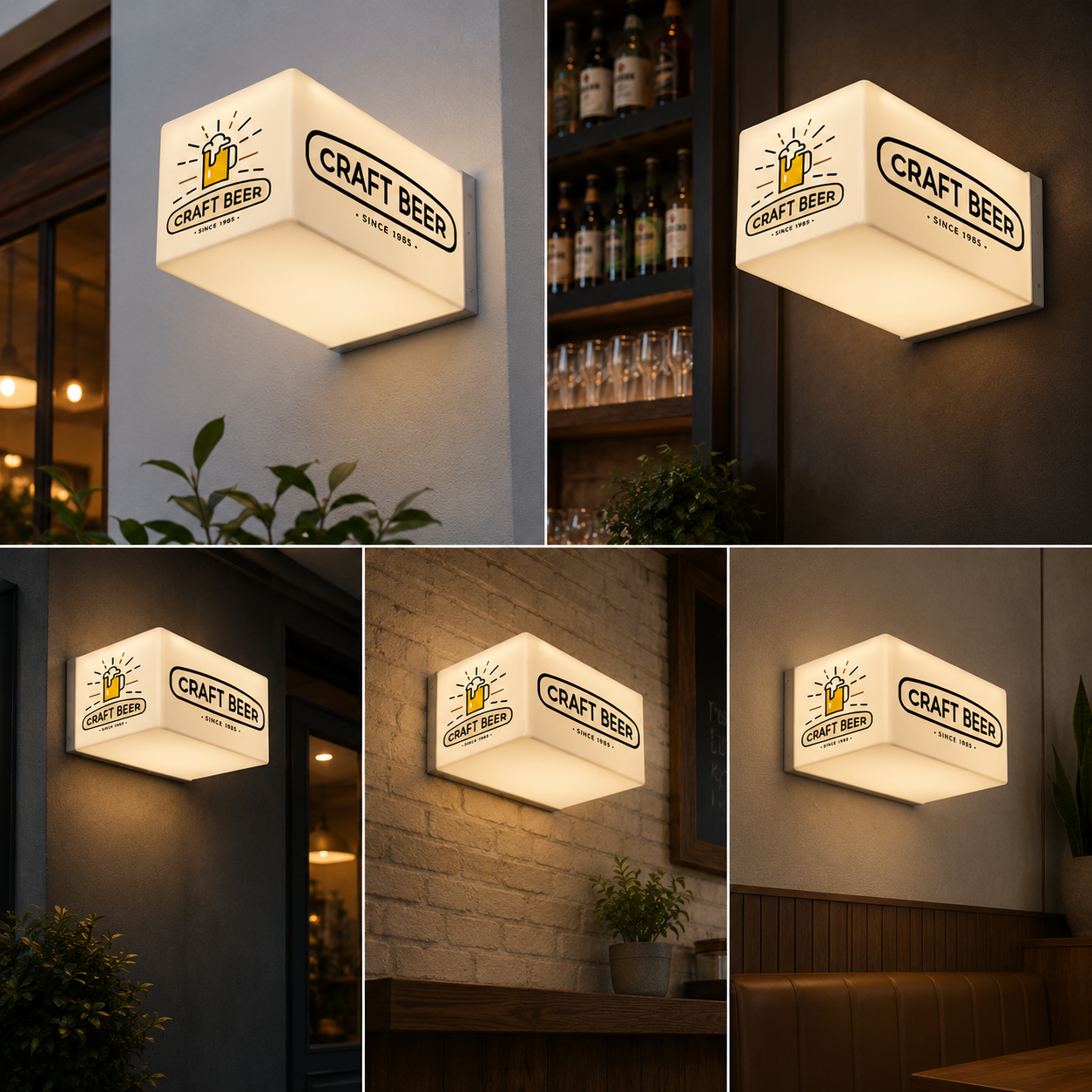 Custom Coffee Shop Cube Light Box Sign | LED Cafe Wall Mounted Signage | Illuminated Storefront Branding for Bakery Coffee House