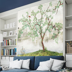 Beautiful Landscape Wallpaper for Living Room, Bedroom, Office  Walls, Birds on Tree | Premium Self Adhesive Wallpapers Just Peel and Stick Wallpaper