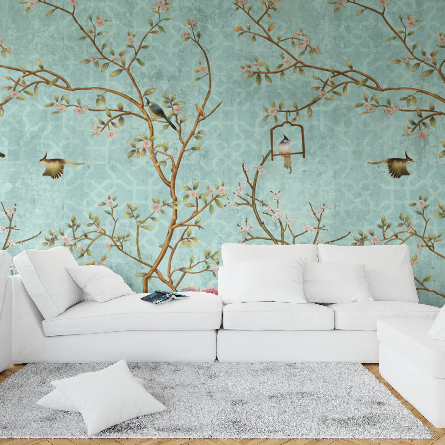 Premium Floral Wallpaper for Living Room