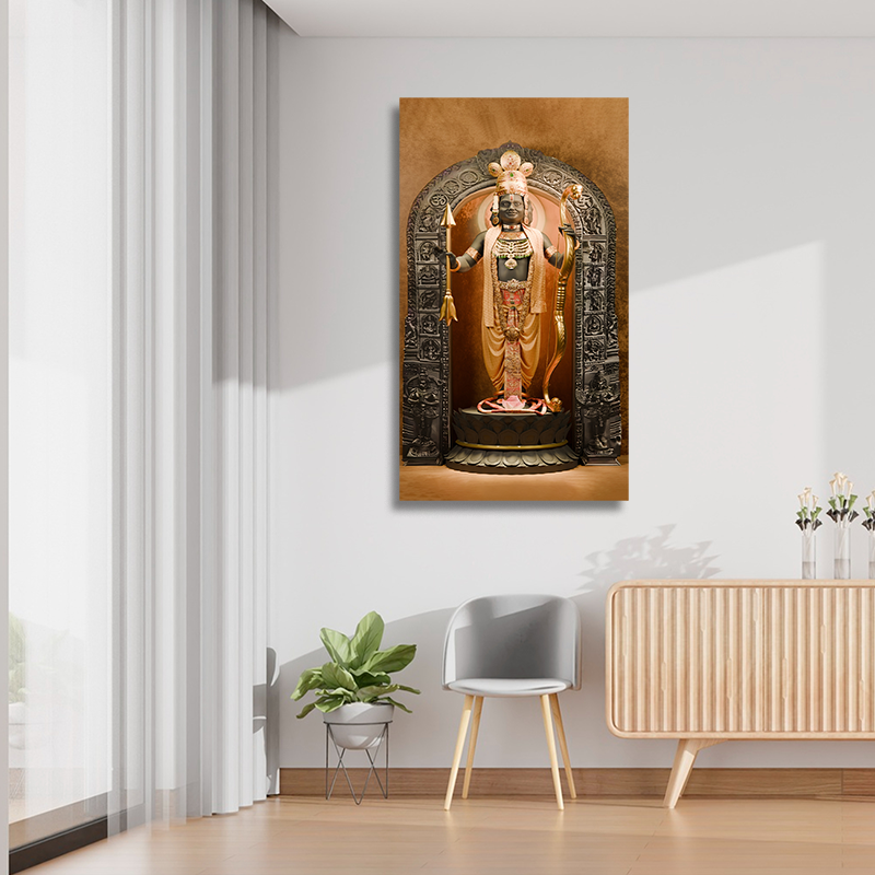 Lord Ram Lalla Canvas Wall Frame | Ayodhya Temple Lord Ram Lalla Canvas Painting Frame