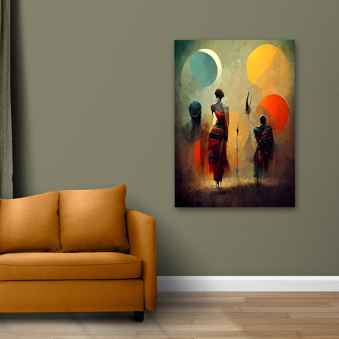 Abstract Tribal African Wall Painting | Modern Ethnic Canvas Art for Living Room & Home Decor